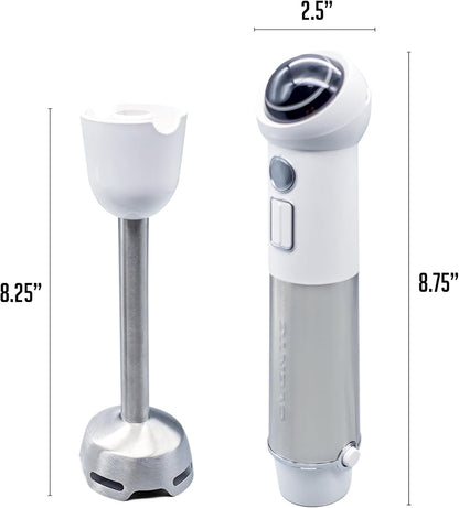 OVENTE Cordless Immersion Hand Blender, 300W Rechargeable Handheld Portable Stick Mixer with Speed