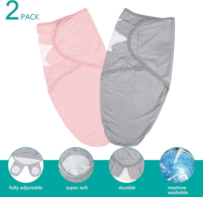 Biloban Baby Swaddles 0-3 Months for Girls, Cotton Swaddle Blanket, Newborn Essentials, Grey &