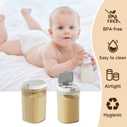 Formula Container to go-1800ml Travel Dispenser BPA Free Airtight Container with Spoon and Layered