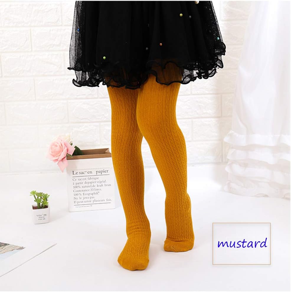 CHUNG Toddler Little Girls Cotton Tights Footed Thick Winter Cable Knit Legging Pantyhose Stocking