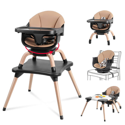 Baby High Chair, 7 in 1 Convertible High Chairs for Babies and Toddlers, Kids Learning Table