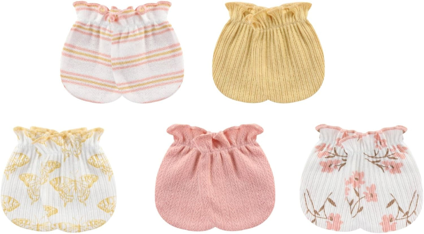 Newborn Baby Boy Girl Caps Mittens Socks Set Cotton Baby Essentials Accessories (Hats+Gloves+Socks)