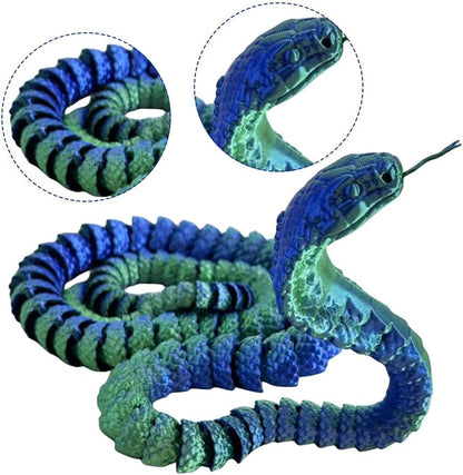 3D Printed Snake Cobra-3D Printed Animals Fidget Toy Creative 3D Printed Animals Articulated Snake Collectibles Home Office Executive Desk Decor
