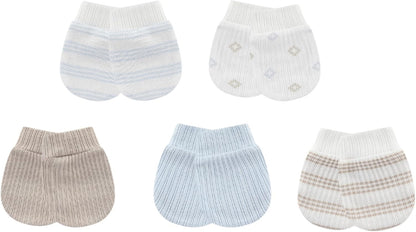 Baby Hat and Mittens Set Cotton Newborn Baby Hats Caps for Boys and Girls, 0-6 Months