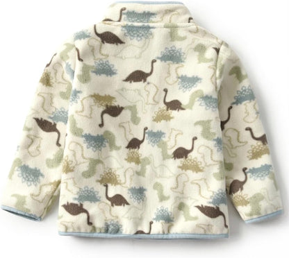 Kids Printed Polar Fleece Jacket Toddler Baby Boys Girls Autumn Winter Warm Sherpa Lining Outerwear Soft Lightweight