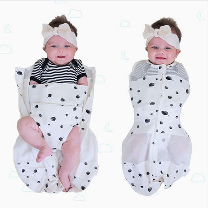 Happiest Baby Sleepea 5-Second Swaddle - 100% Organic Cotton Baby Swaddle Blanket - Doctor Designed Promotes Healthy Hip Development (Ivory Planets, Large)