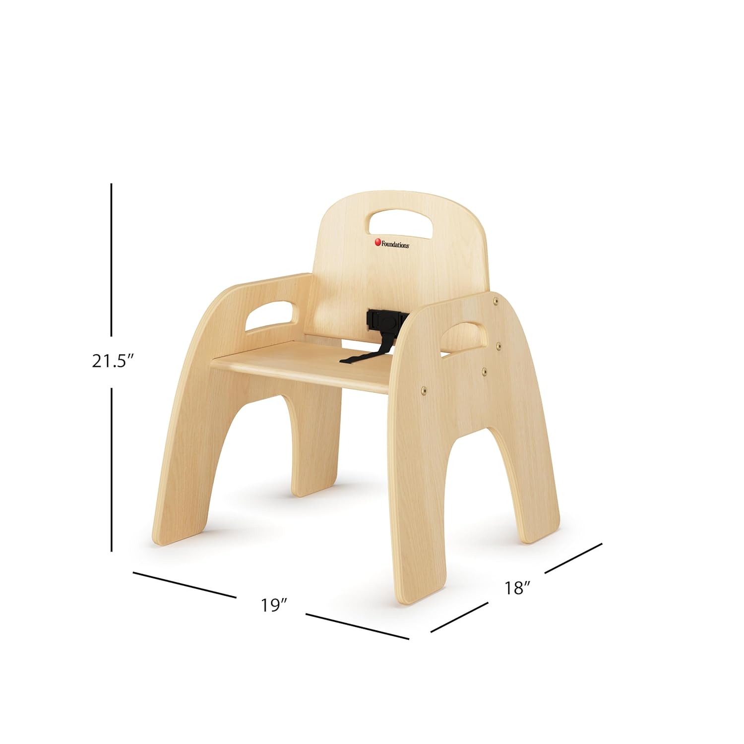 Foundations Simple Sitter Low Wood Feeding Chairs Multipack, Wide No-Tip Base, Adjustable Safety