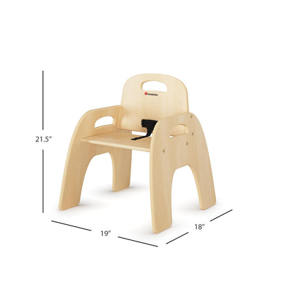 Foundations Simple Sitter Low Wood Feeding Chairs Multipack, Wide No-Tip Base, Adjustable Safety