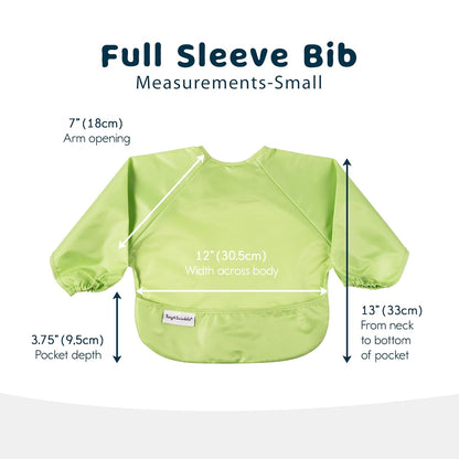 Tiny Twinkle Mess Proof Baby Bibs | 2-Pack Waterproof Smock Baby Bibs for Eating | Machine Washable Long Sleeve Bibs, Baby Led Weaning, Toddler Bibs, BLW Supplies (Rainforest, Small 6-24 Months)