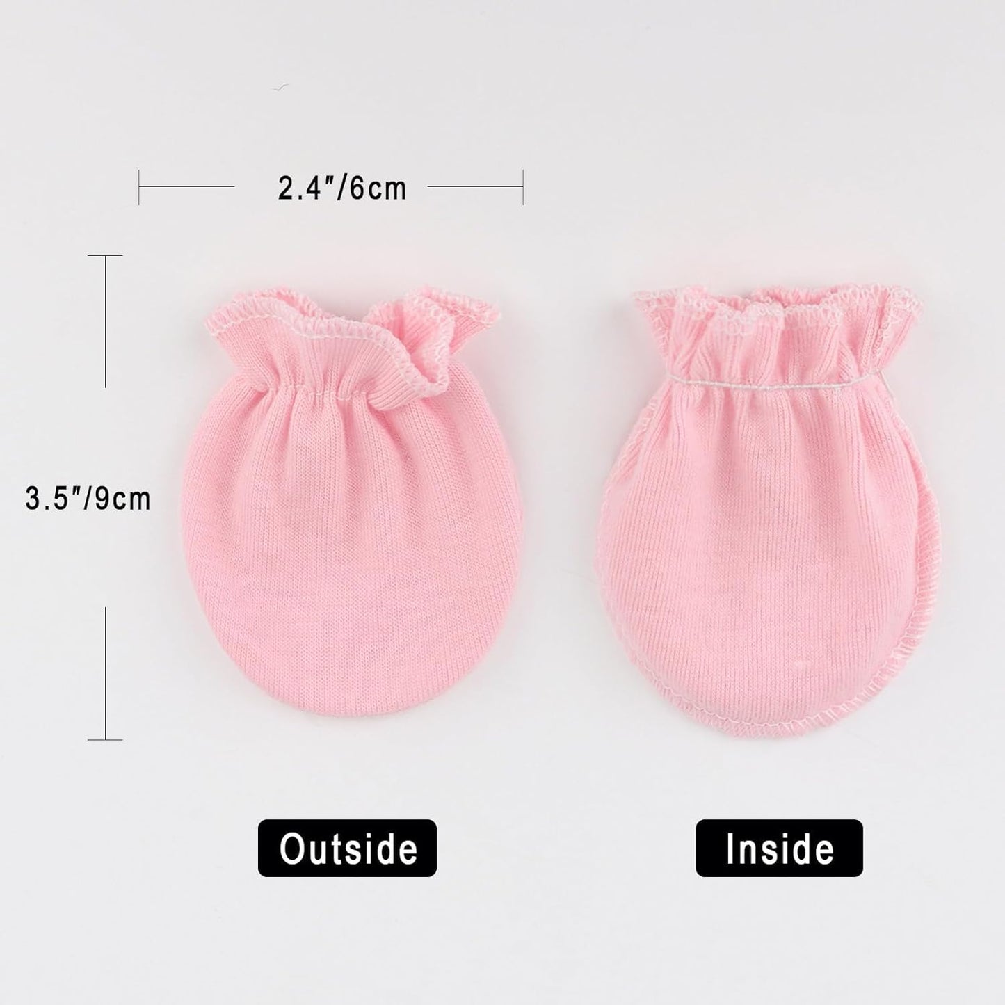BQUBO Newborn Infant Toddler Mittens No Scratch Cotton Elastic Wrist Gloves Hypoallergenic for 0-6 Months Baby Boys Girls