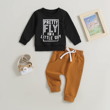 Baby Boy Clothes Fall 6 12 18 24 Months Football Long Sleeve Pullover Tops & Pant Sets Toddler Winter Outfits