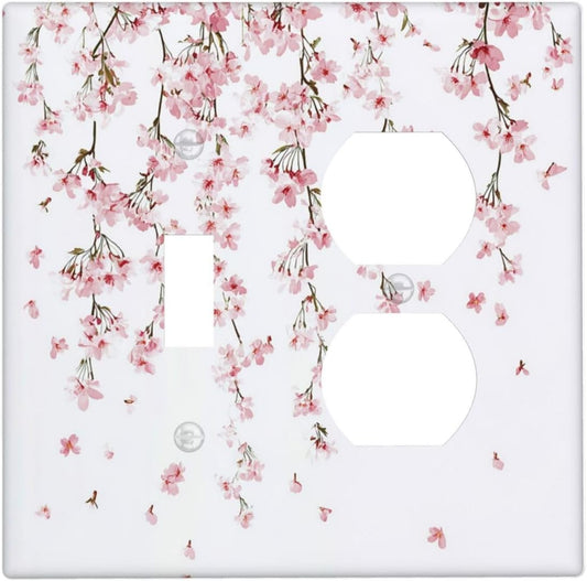 Wallplates Sakura Plant Floral Pink Flowers 1 Toggle 1 Duplex Switch Plate Electrical Gfci