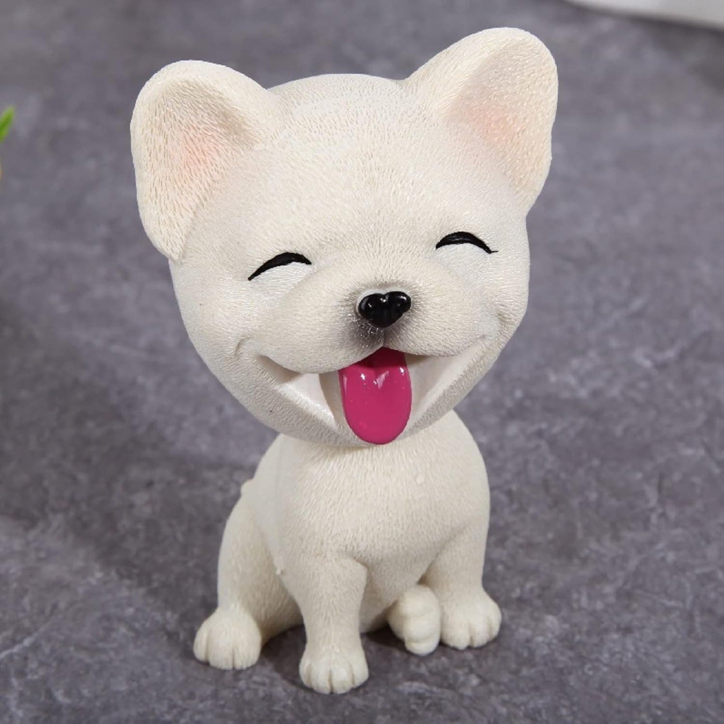 Resin Bobbing Head Dog Figurines Mini Bobblehead Puppy for Home Office Desk Car Dashboards Decor Ornaments (French Bulldog)