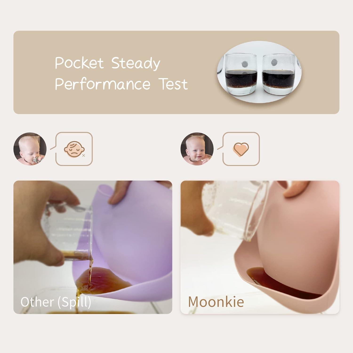 Moonkie Silicone Baby Bibs Set Of 2 | BPA Free Waterproof | Soft Flexible Adjustable Silicone Bibs