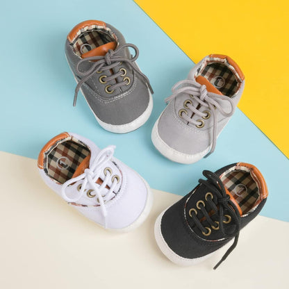 Morbido Infant Baby Boys Girls Canvas Sneaker Toddler Slip On Anti Skid Newborn First Walkers Candy Shoes for 0-18 Months