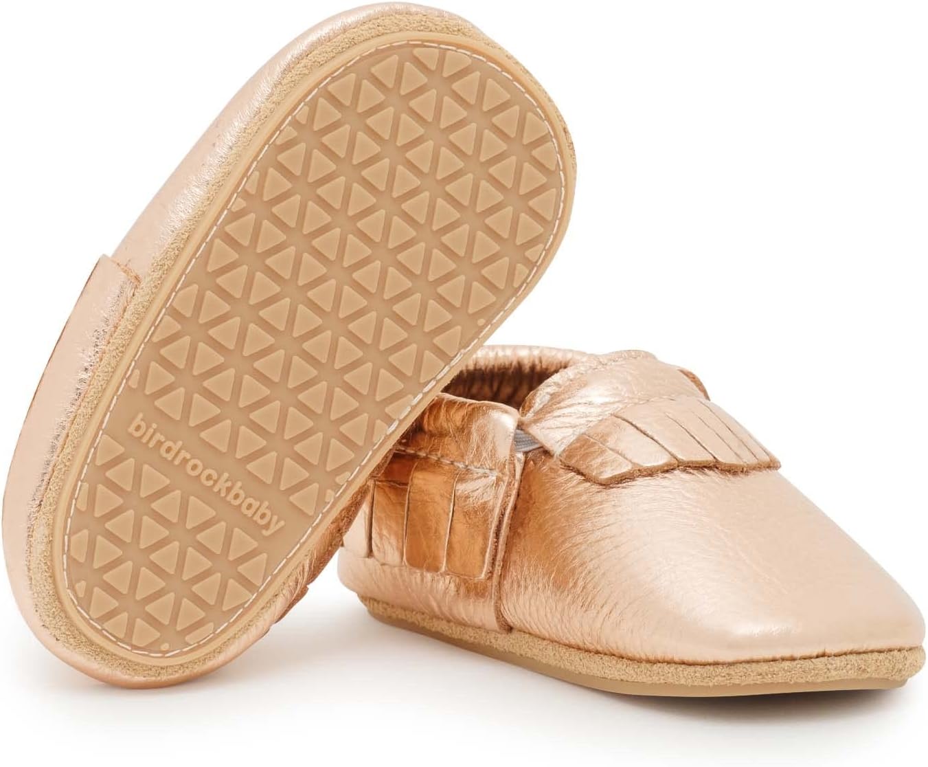 BirdRock Baby Hard Sole Moccasins - Genuine Leather Shoes for Boys and Girls