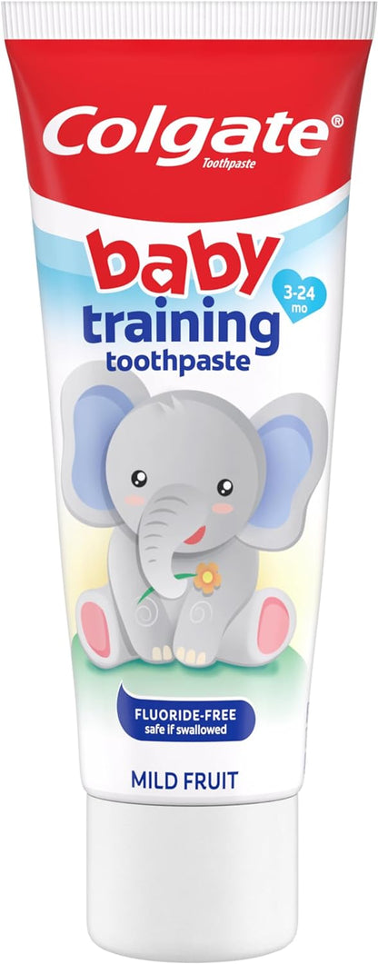 Colgate Baby Toothpaste and Toothbrush Kit, Mild Fruit Flavor, for Ages 3-24 Months