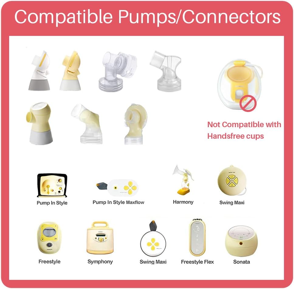 24 mm Oval Flanges Shields Compatible with Medela Pumps, Replacement Parts for Pump in Style