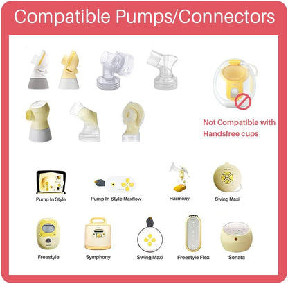 17mm Oval Flanges Shields Compatible with Medela Pumps, Replacement Parts for Pump in Style