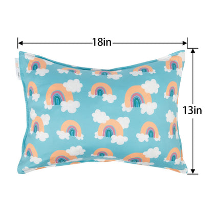 ALVABABY Toddler Pillowcases Stretchy Soft Kids Pillow Cover 2 Pack Fit 13"x 18" or 12"x19" Envelope for Girl Boy Sleepy Travel