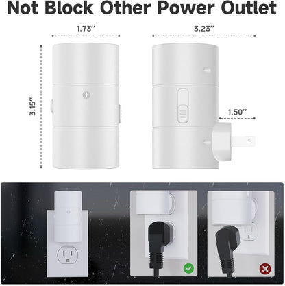 NIORSUN Dusk to Dawn Night Light Plug in,Bright Night Lights Plug Into Wall with 3 Light Modes,Ultra-Slim Design,0-100LM Dimmable Night Light for Hallway Bathroom Stairway Bedroom,White,6 Pack