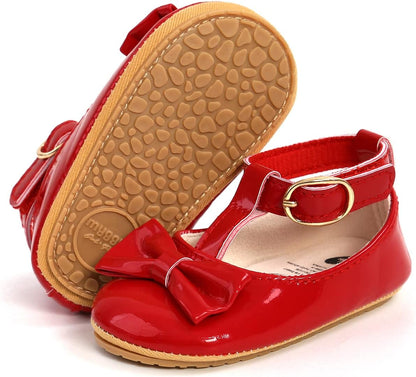 Baby Shoes Mary Jane Flats Non Slip Soft Sole Infant Toddler Sneakers First Walkers Party Christmas Dress Shoes