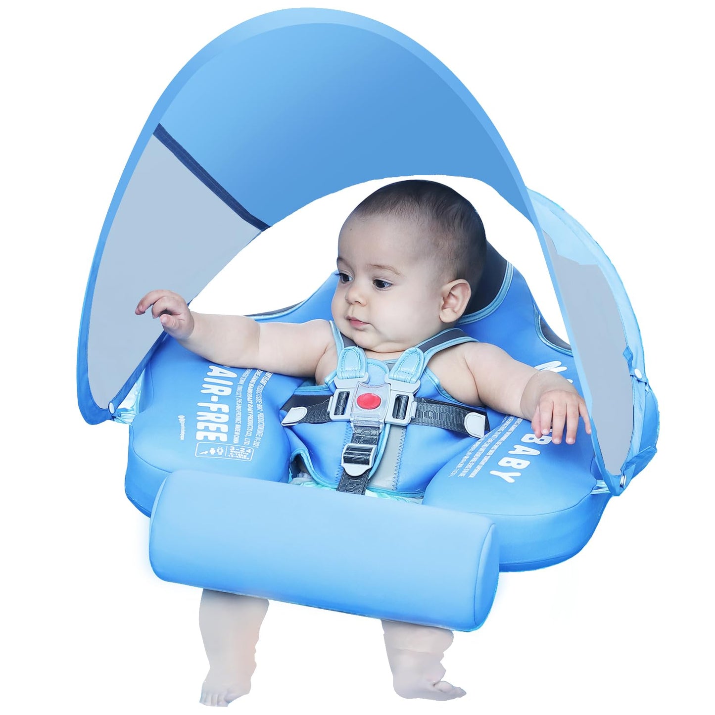 Mambobaby Float with Canopy Size Improved Non Inflatable Infant Baby Pool Float Smart Mambo Float