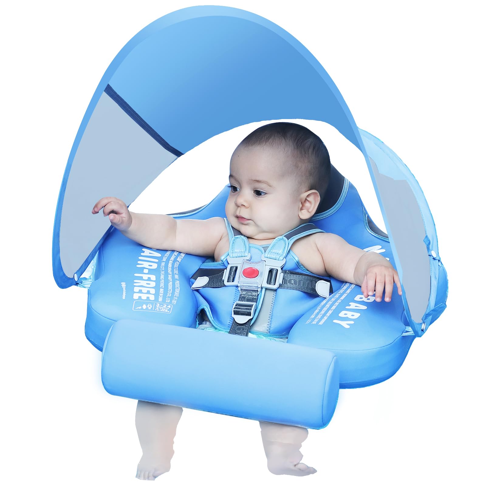 Mambobaby Float with Canopy Size Improved Non Inflatable Infant Baby Pool Float Smart Mambo Float