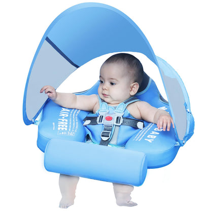 Mambobaby Float with Canopy Size Improved Non Inflatable Infant Baby Pool Float Smart Mambo Float