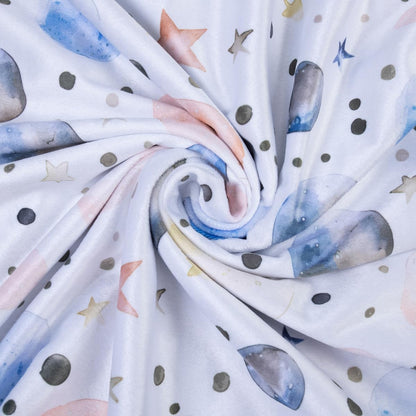 Baby Blankets for Unisex Boys Girls, Super Soft Nursery Minky Blankets, 30 x 40 inch Outer Space Printed Bed Throws Newborn (Color Planet)