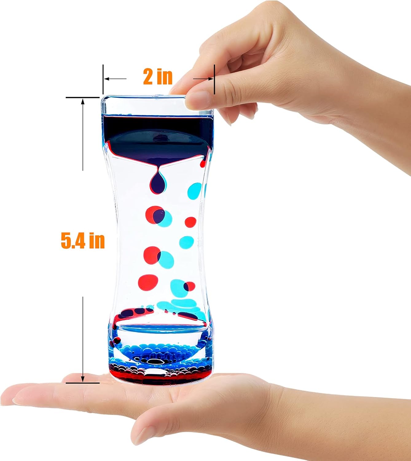 Liquid Motion Bubbler Timer Sensory Toys for Relaxation, Water Timer Fidget Toy for All Age, Motion Bubble Toy Sensory Play for Office Home (Red & Blue, 1 Pack)
