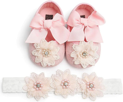 Baby Shoes Mary Jane Flats Non Slip Soft Sole Infant Toddler Sneakers First Walkers Party Christmas Dress Shoes