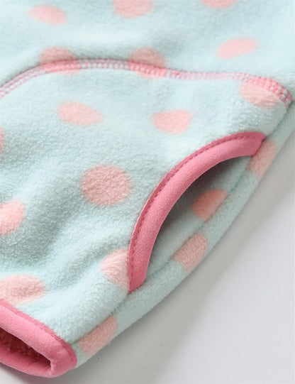 Kids Printed Polar Fleece Jacket Toddler Baby Boys Girls Autumn Winter Warm Sherpa Lining Outerwear Soft Lightweight