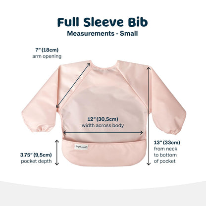 Tiny Twinkle Mess Proof Baby Bibs, 2pk Waterproof Smock Baby Bibs for Eating, Machine Washable Long Sleeve Bibs, Baby Led Weaning, Toddler Bibs, BLW Supplies (Rose Burgundy, Large 2-4 Years)