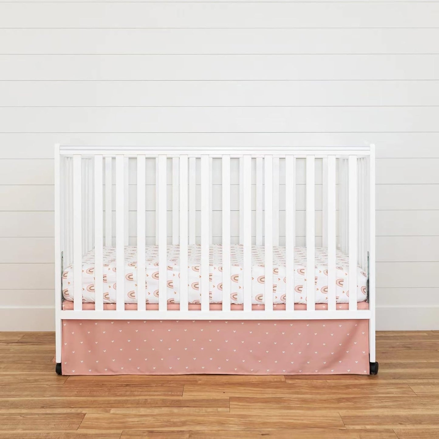 3 Piece Rainbow Boho Crib Bedding Set - Standard Size Nursery Bedding for Boys and Girls with Crib
