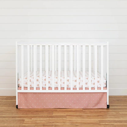 3 Piece Rainbow Boho Crib Bedding Set - Standard Size Nursery Bedding for Boys and Girls with Crib