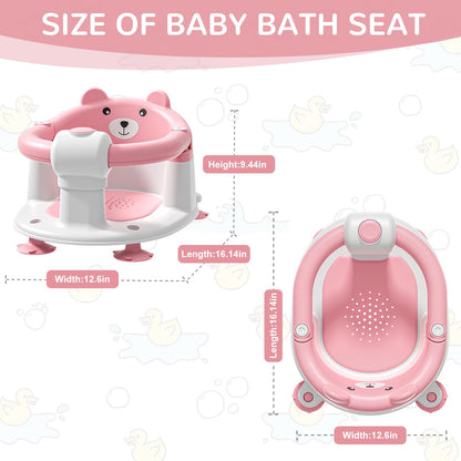 Baby Bath Seat for Babies 6 Months & up, Non-Slip Toddler Bath Seats for Babies Sitting Up, Safe
