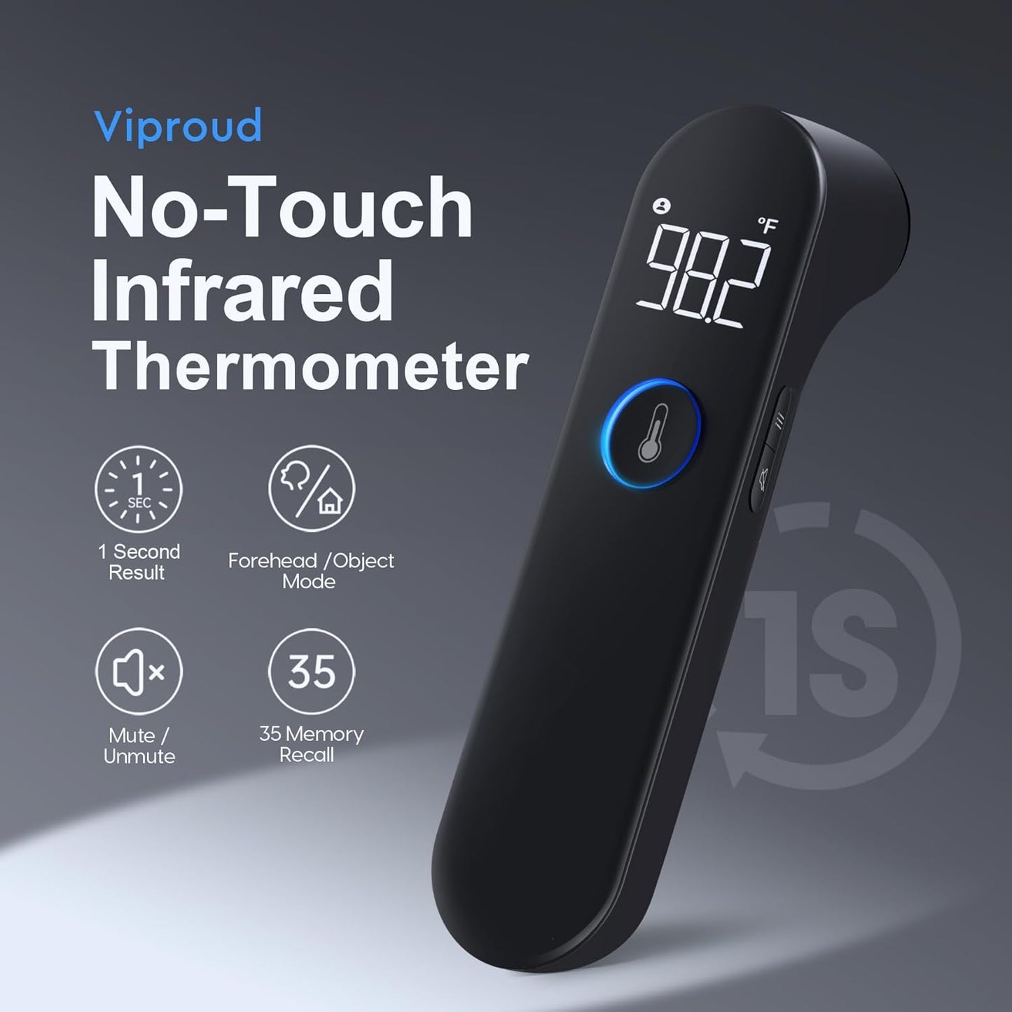 No-Touch Forehead Thermometer for Adults and Kids, Fast Accurate Baby Thermometer with Fever Alarm