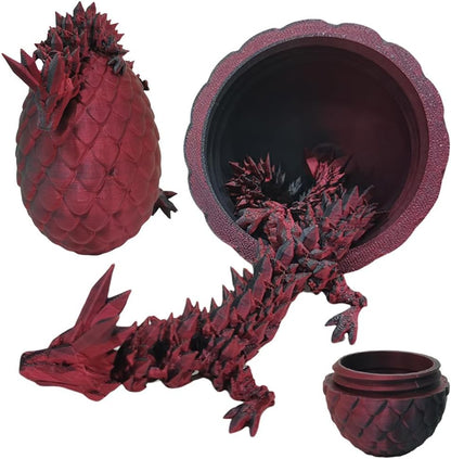 3D Printed Dragon Egg,Dragon Eggs with Dragon Inside,Crystal Dragon Fidget Toys,Full Articulated