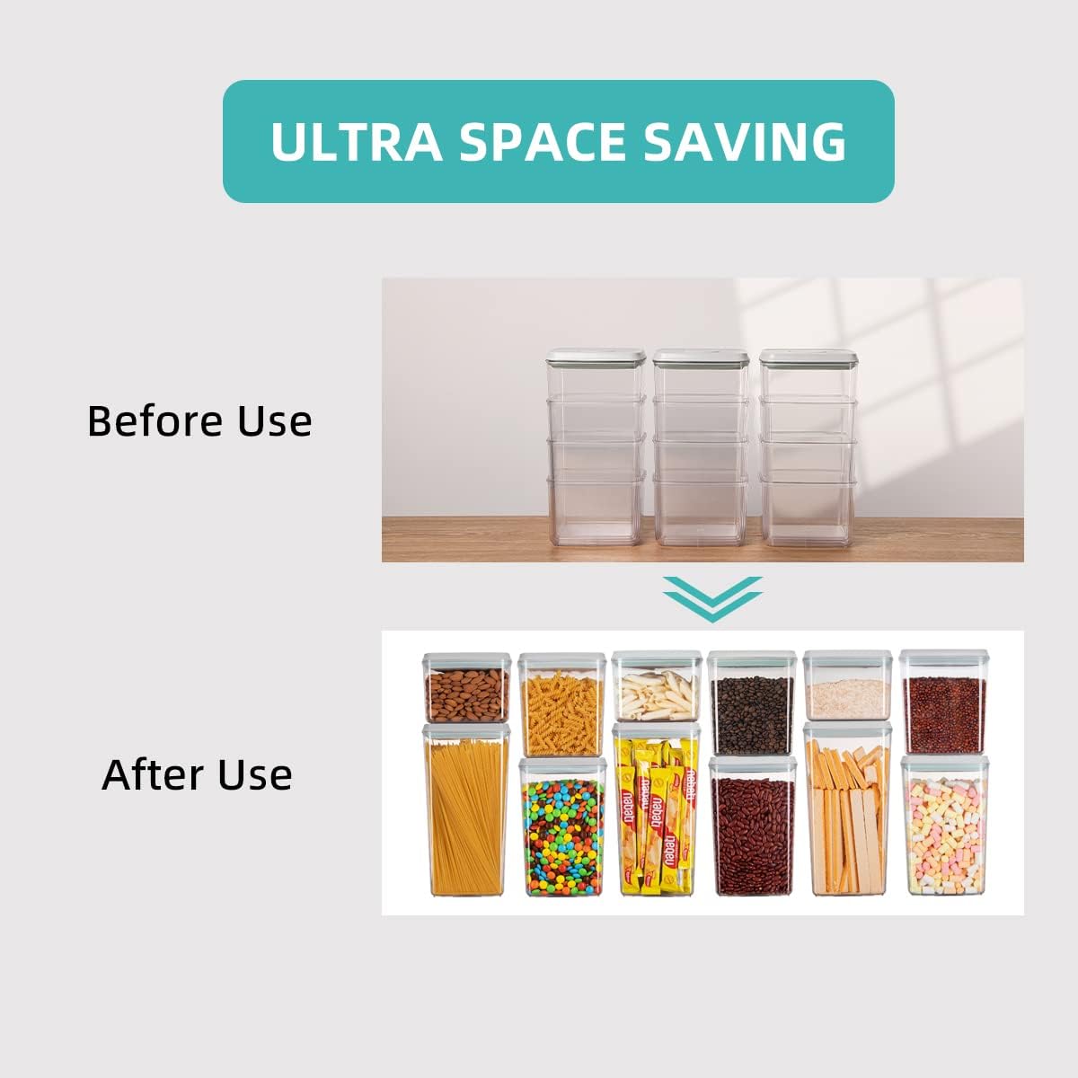 Ankou Pop Airtight Food Storage Containers with Lids for Kitchen Pantry Organizing Stackable