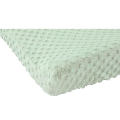Baby Changing Pad Cover, Super Soft Plush Dot Diaper Changing Table Covers for Baby Girls and Boys, Ultra Comfortable, Safe for Babies, Fit 32"/34'' x 16" Pad (Green)