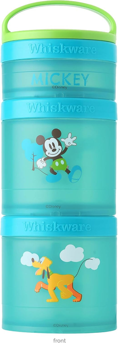 Whiskware Disney Stackable Snack Containers for Kids and Toddlers, 3 Stackable Snack Cups for