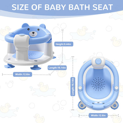 Baby Bath Seat for Babies 6 Months & up, Non-Slip Toddler Bath Seats for Babies Sitting Up, Safe