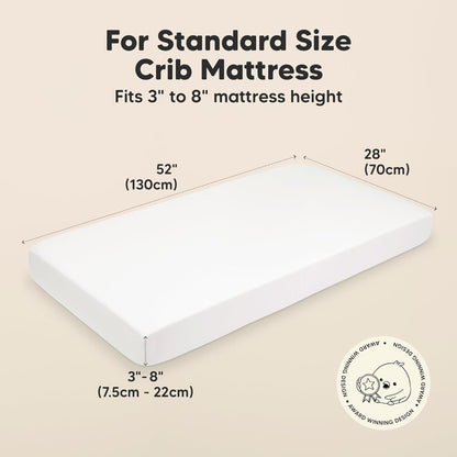 KeaBabies 2-Pack Organic Crib Sheets for Boys, Girls - 52x28 Fitted Crib Mattress Sheet Neutral