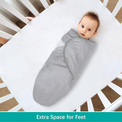 Biloban Baby Swaddle for Boys Girls, 3-6 Months, Cotton Blanket, Newborn Essentials, Grey & White