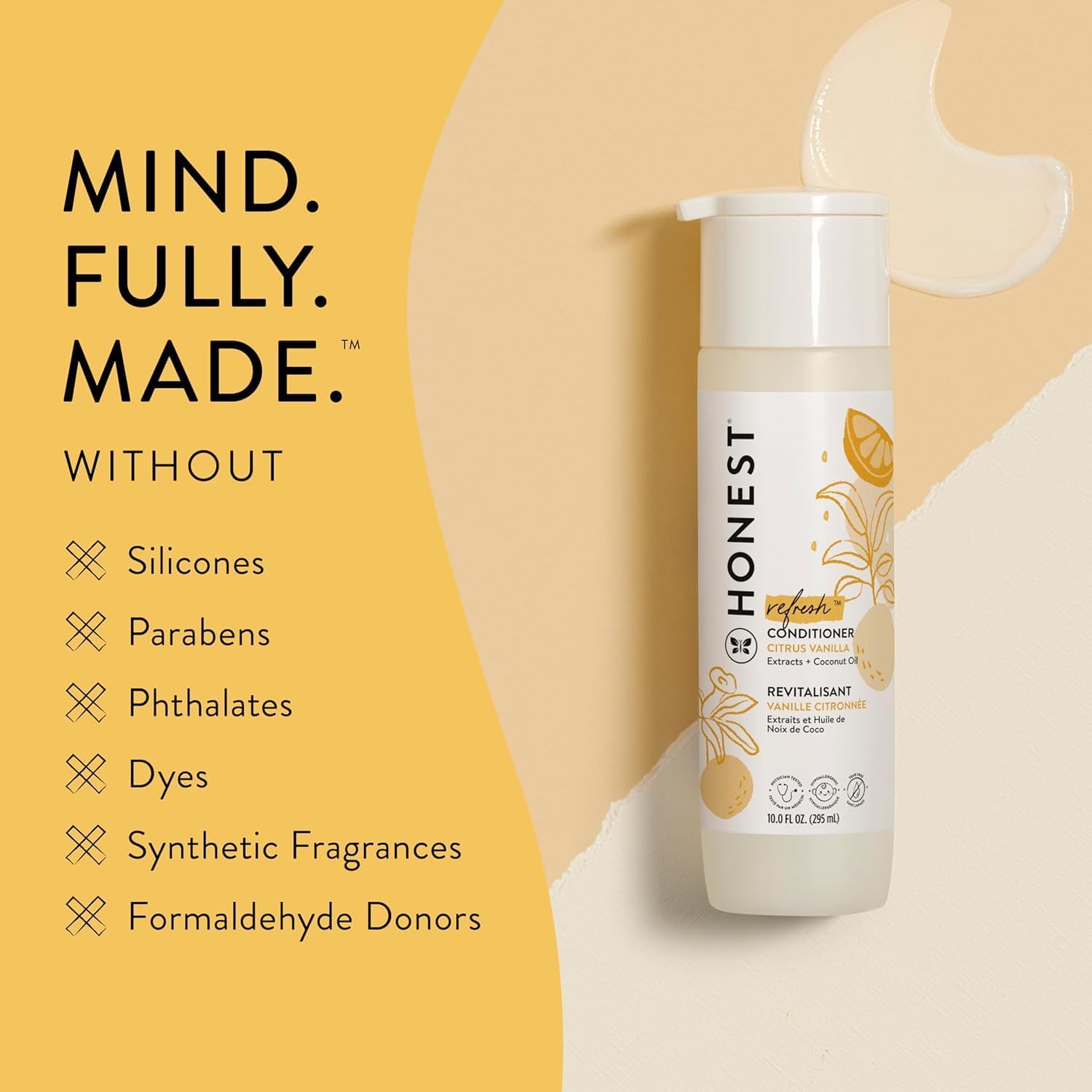 The Honest Company Silicone-Free Conditioner | Gentle for Baby | Naturally Derived, Tear-free