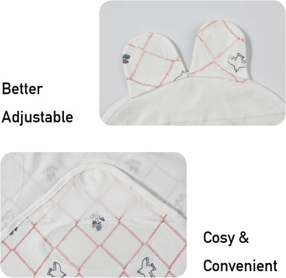 Baby Swaddle Sacks, 3-Pack Newborn Organic Cotton Swaddle Wrap, Adjustable Swaddling Blankets