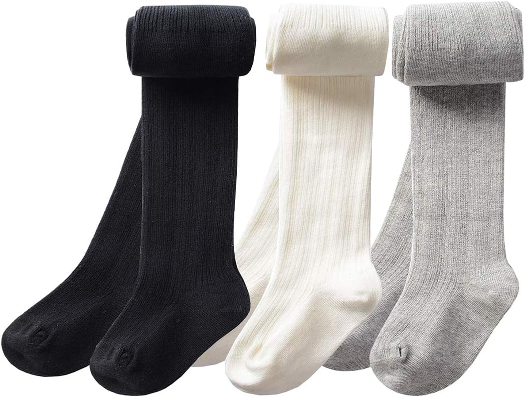 CHUNG Toddler Little Girls Cotton Tights Footed Thick Winter Cable Knit Legging Pantyhose Stocking
