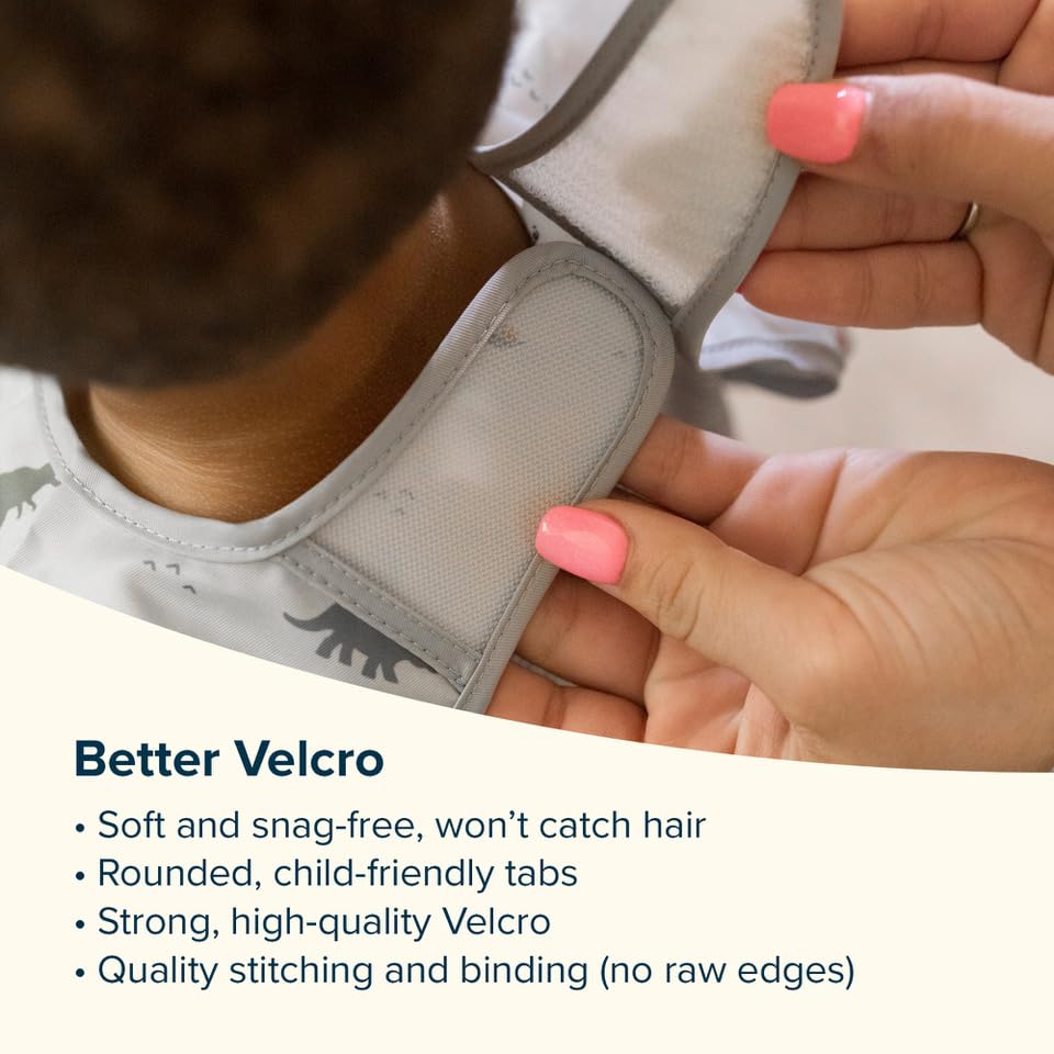 Tiny Twinkle Mess Proof Baby Bib,Waterproof Smock Baby Bib for Eating,Machine Washable Long Sleeve Bib,Baby Led Weaning,Toddler Bib,BLW Supplies(Ocean Life, Large 2-4 Years)