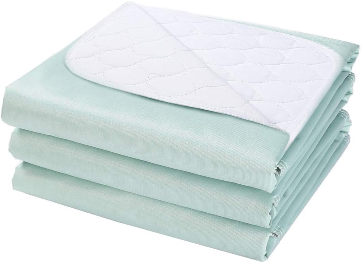 Washable Waterproof Incontinence Bed Pads - 24 x 34 Inch Reusable Underpad Sheet for Chair, Sofa